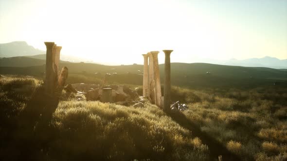 VideoHive Old Roman Temple Ruins at Sunset 34249552