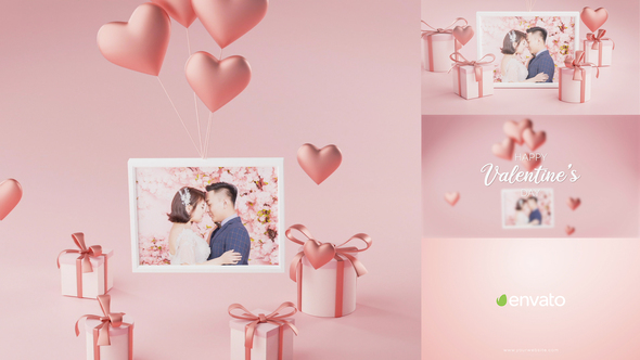 VideoHive Photo Frame Valentine Logo Reveal 3D 30334582