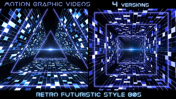 VideoHive Retro Futuristic Space Tunnels 34252820
