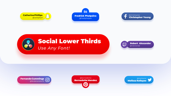 VideoHive Rounded Social Media Lower Thirds 34988506