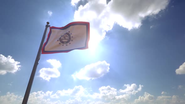 VideoHive Savannah City Flag (Georgia) on a Flagpole V4 34163156