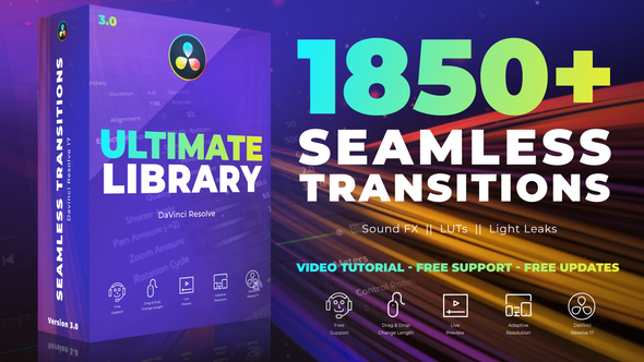 VideoHive Seamless Transitions for DaVinci Resolve 29835571