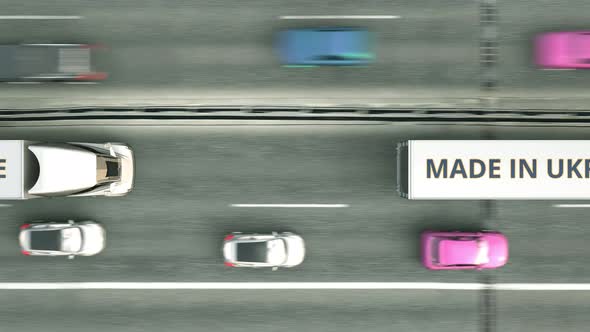 VideoHive Semitrailer Trucks with MADE IN UKRAINE Text 34237097