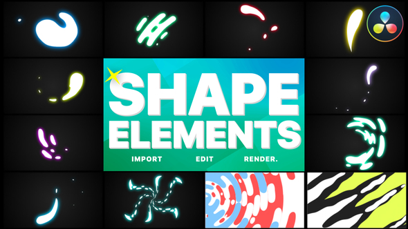 VideoHive Shapes Elements Pack | DaVinci Resolve 36686353