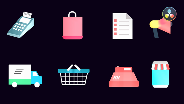 VideoHive Shopping Icons Pack 37211867