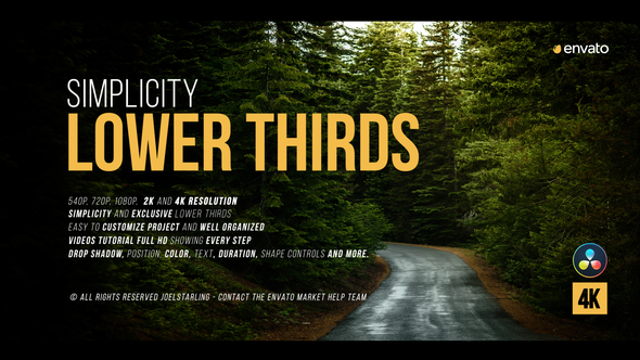 VideoHive Simplicity Lower Thirds for Davinci Resolve 38581485