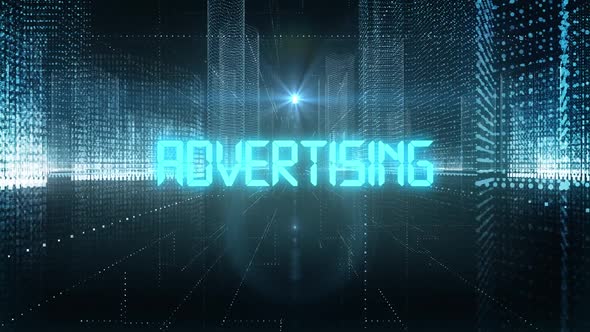 VideoHive Skyscrapers Digital City Tech Word Advertising 34242386