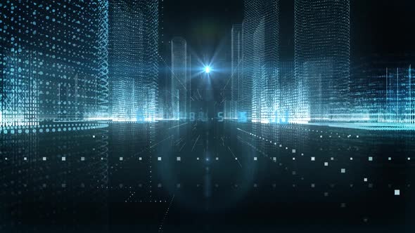 VideoHive Skyscrapers Digital City Tech Word Ambient Intelligence 34242373
