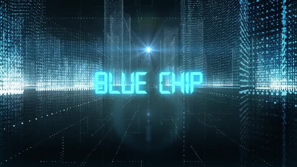 VideoHive Skyscrapers Digital City Tech Word Blue Chip 34242385