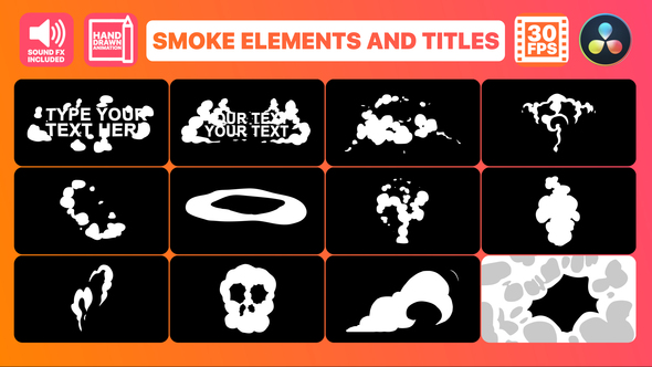 VideoHive Smoke Elements And Titles | DaVinci Resolve 34859893