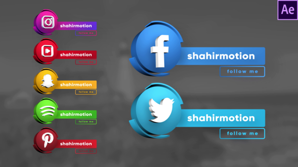 VideoHive Social Media 3D Lowerthirds 30947077