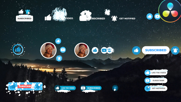 VideoHive Social Media Snow Subscribers | DaVinci Resolve 34991012