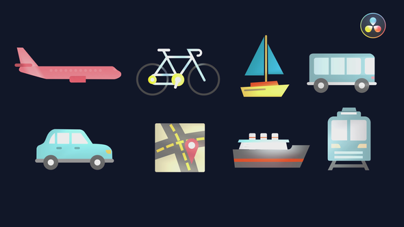 VideoHive Transport Icons 36290521