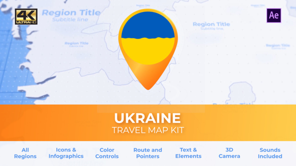 VideoHive Ukraine Map - Ukrainian Travel Map 29974197