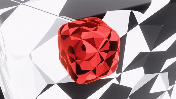 VideoHive VJ Loop Is An Amorphous Abstraction Of A Red Cube 34211080