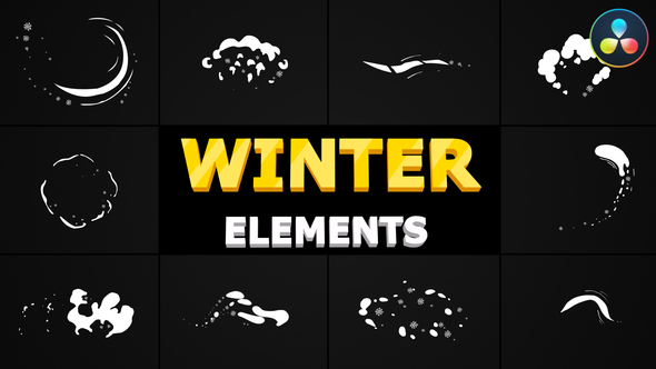 VideoHive Winter Elements | DaVinci Resolve 35121065