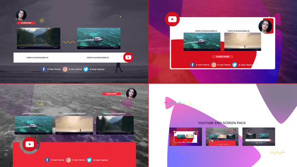 VideoHive Youtube End Screens Pack 36054718