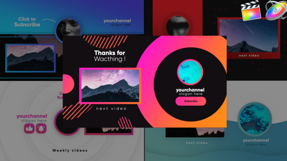 VideoHive Youtube Stylish Endcards-Final Cut Pro 26466780