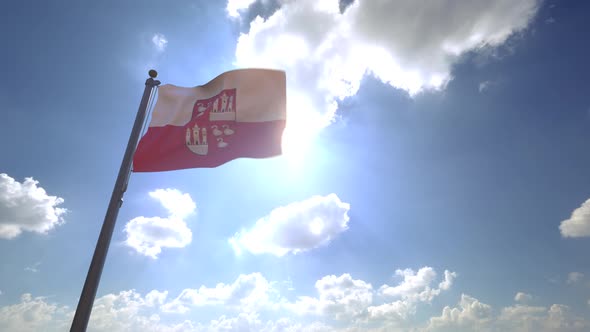 VideoHive Zwickau City Flag (Germany) on a Flagpole V4 - 4K 34166549