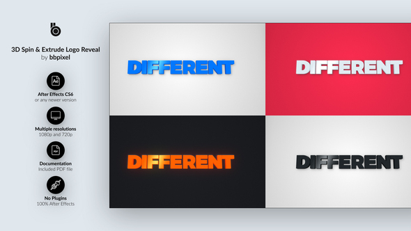 VideoHive 3D Spin & Extrude Logo Reveal 33546271