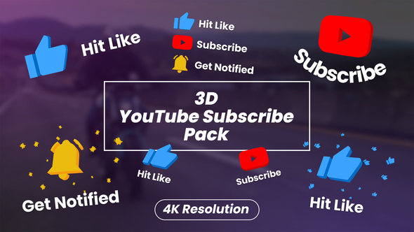 VideoHive 3D YouTube Subscribe Pack 31859048