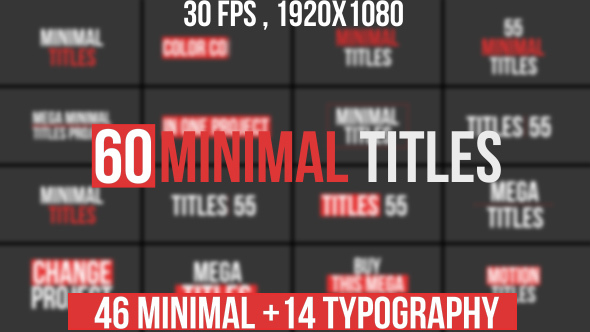 VideoHive 60 Minimal Titles 13780452