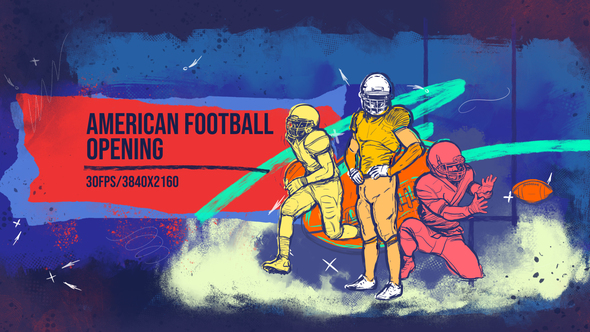 VideoHive American Football 4K Opener/ Sport Promo/ Uniform/ Club/ Rugby/ Event/ NFL/ Gate/ USA/ America/ Flag 31930561