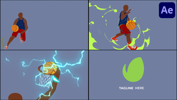 VideoHive Cartoon Basketball Logo for After Effects 38961382