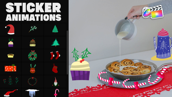 VideoHive Cartoon Christmas Icons for FCPX 34960554