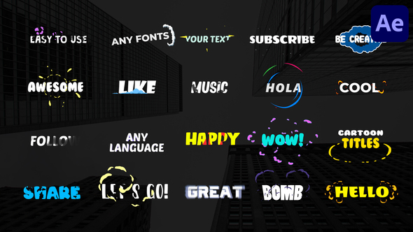 VideoHive Cartoon Titles | After Effects 31020724