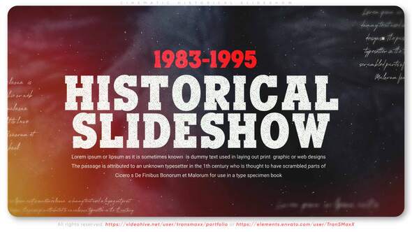 VideoHive Cinematic Historical Slideshow 31702070