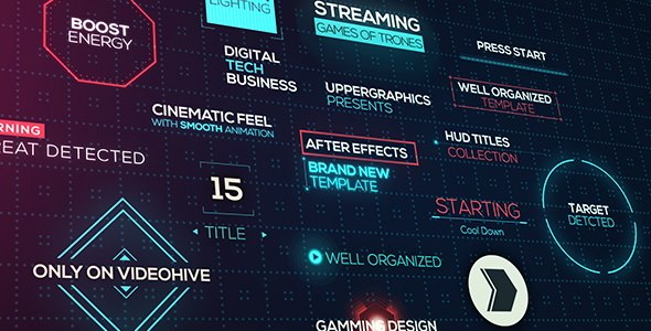 VideoHive Cinematic Hud Titles Technology 20928546