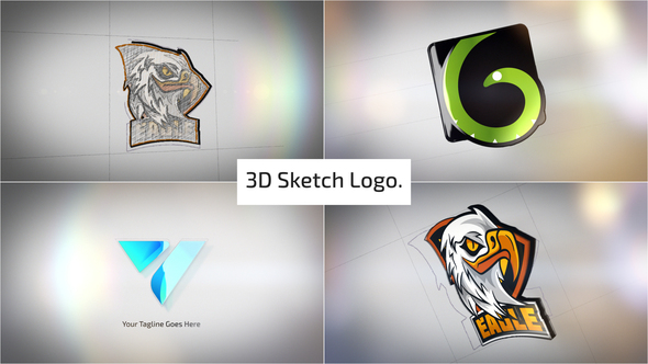 VideoHive Clean 3D Sketch Logo Reveal 29810907