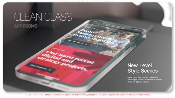 VideoHive Clean Glass App Promo 38956078