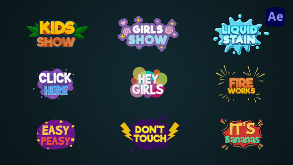 VideoHive Colorful cartoon titles & lower thirds #5 [After Effects] 38838521