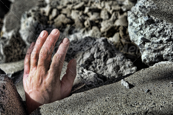 VideoHive Dead Man Hand In Rubble After Earthquake Disaster Misc 1206312