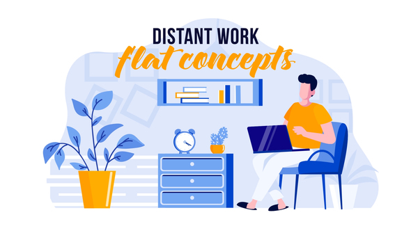 VideoHive Distant work - Flat Concept 31441136