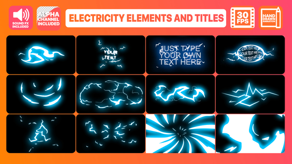 VideoHive Electricity Elements And Titles | After Effects 23748523