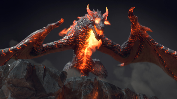 VideoHive Fire Dragon Intro 31993701