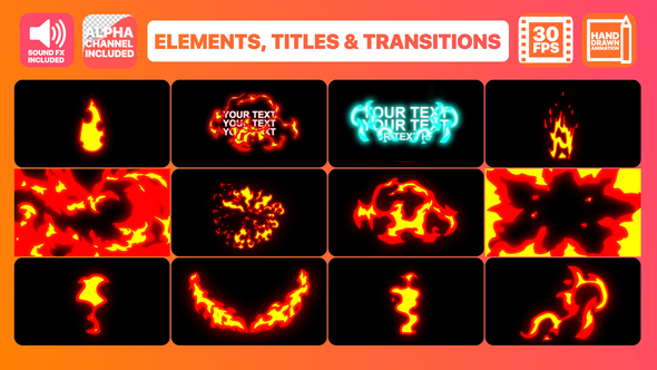 VideoHive Fire Elements Titles And Transitions | After Effects 22767001