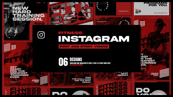 VideoHive Fitness Promo | Instagram Posts and Stories 39122210