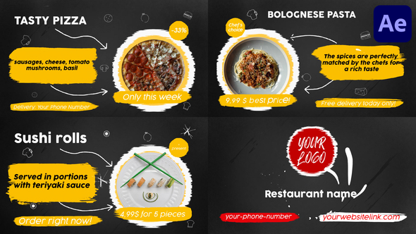 VideoHive Food Menu Slideshow | After Effects 32387724