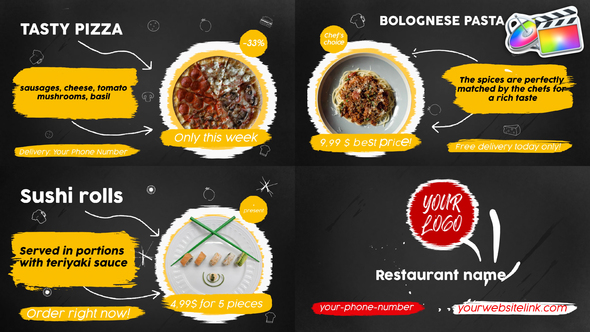 VideoHive Food Menu Slideshow | FCPX 33152678