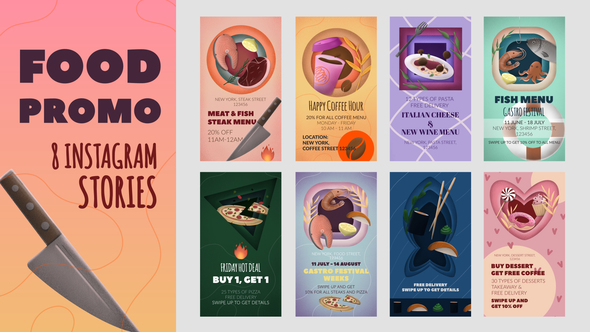 VideoHive Food Promo Instagram Stories Pack 32320898