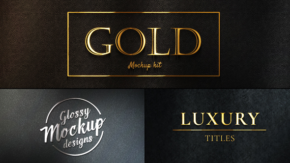 VideoHive Gold Mockup Kit - Glossy Logo & Titles 20543730