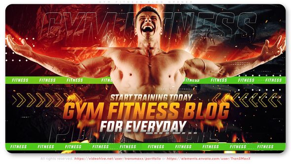 VideoHive Gym Fitness Blog Opener 38972747