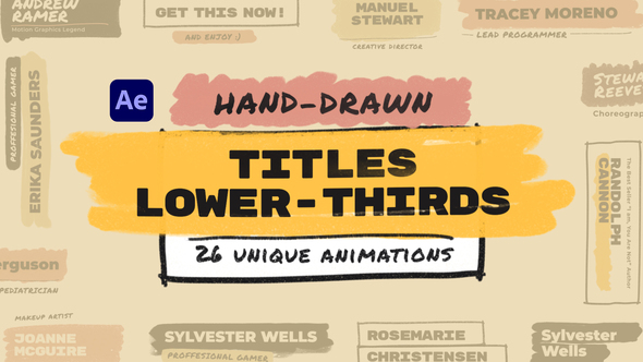 VideoHive Hand Drawn Brush Titles Lower Thirds 32491154