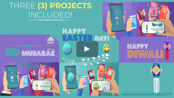 VideoHive Happy Easter Day - Diwali - Eid Mubarak - Social Share 23589378