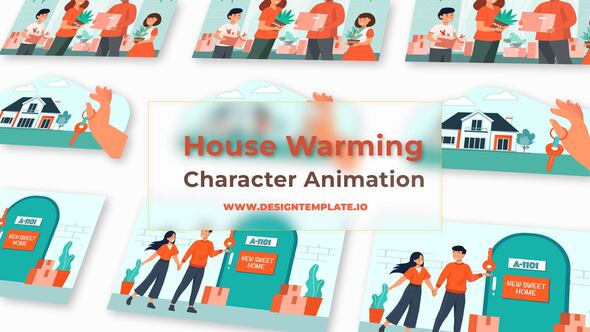 VideoHive Happy Family Sweet Home Warming Animation Scene 38960198