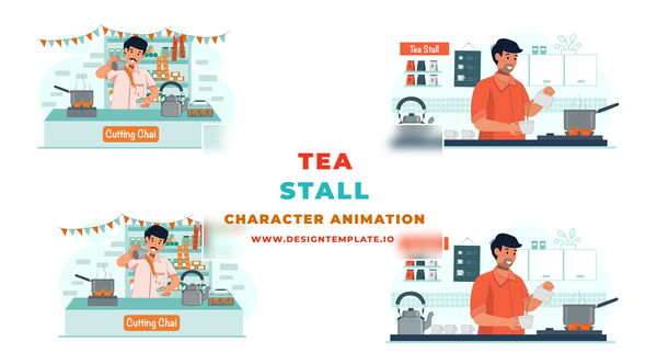 VideoHive Hot Cutting Tea Stall Animation 38960524